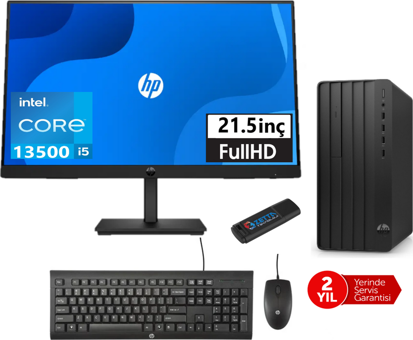 HP 290 Pro G9 HP8T2W9ESWM02 Dahili Intel UHD Graphics Intel Core i5 13500 8 GB Ram 512 GB SSD Tower FreeDos 21.5 inç Monitörlü Masaüstü Bilgisayar