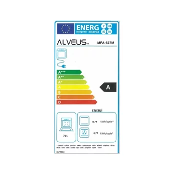 Alveus MFA 627 71 Lt A Enerji Sınıfı Dijital Modern Tam Boy Ankastre Fırın Beyaz