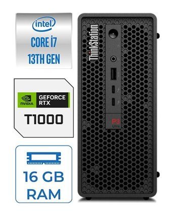 Lenovo WS P3 ULTRA SFF 30HA000QTX18 Harici Quadro T1000 Intel Core i7 13700K 16 GB Ram DDR5 1 TB HDD + 1 TB SSD Tower Windows 11 Pro Masaüstü Bilgisayar