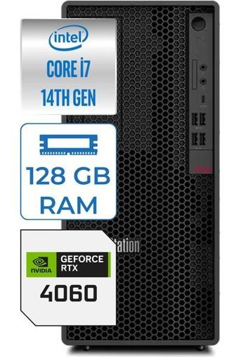 Lenovo Thinkstation P2 30FSS0VJ0062 Harici GeForce RTX 4060 Intel Core i7 14700 128 GB Ram DDR5 2 TB HDD + 1 TB SSD Tower FreeDos Masaüstü Bilgisayar