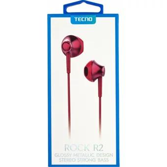 Tecno Rock R2 Mikrofonlu 3.5 Mm Jak Kablolu Kulaklık Kırmızı