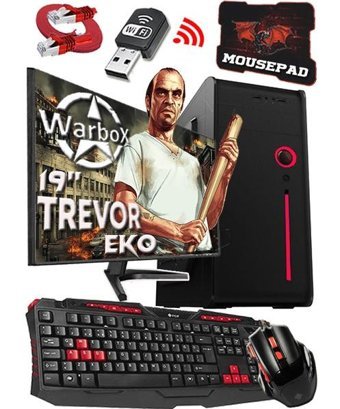 Warbox TREVOR EKO Harici Radeon R5 230 Intel Core i3 3220 8 GB Ram 120 GB HDD + 120 GB SSD Tower FreeDos 18.5 inç Monitörlü Masaüstü Bilgisayar