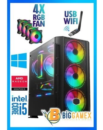 Biggamex HB05 Harici Radeon RX 550 Intel Core i5 10400F 16 GB Ram 1 TB HDD + 128 GB SSD Tower FreeDos Masaüstü Bilgisayar