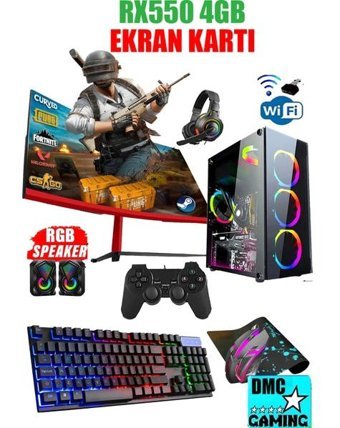 Dmc N36X Harici Radeon RX 550 AMD Ryzen 5 4500 16 GB Ram 1 TB HDD + 256 GB SSD Tower FreeDos 23.8 inç Monitörlü Masaüstü Bilgisayar