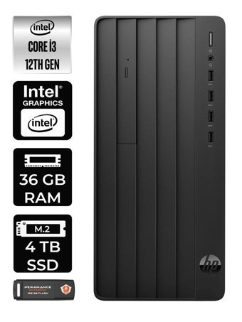 HP Pro Tower 290 G9 6D3A1EA Dahili Intel UHD Graphics Intel Core i3 12100 36 GB Ram 4 TB SSD Tower Windows 11 Home Masaüstü Bilgisayar + PER4 BELLEK