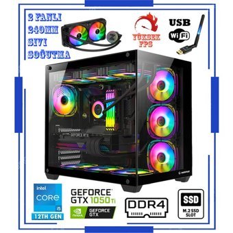 Zeiron ZEUS GTX5 Harici GeForce GTX 1050 Ti Intel Core i5 12400F 16 GB Ram 1 TB HDD + 256 GB SSD Tower FreeDos Masaüstü Bilgisayar