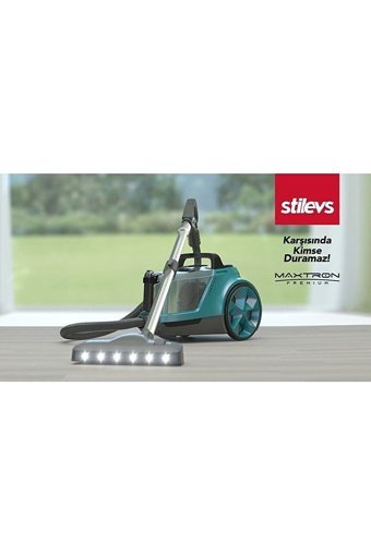 Stilevs Maxtron Premium 800 W Hepa Filtreli 4.8 lt Kapasiteli Toz Torbasız Süpürge Siyah Sedefli Mavi
