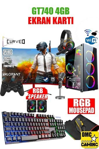 Dmc N56X Harici GeForce GT 740 Intel Core i5 3470 16 GB Ram 1 TB HDD + 256 GB SSD Tower FreeDos 23.8 inç Monitörlü Masaüstü Bilgisayar