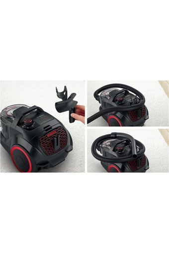 Bosch BGC21POW1 750 W Hepa Filtreli 2 lt Kapasiteli Toz Torbasız Süpürge Kırmızı Siyah