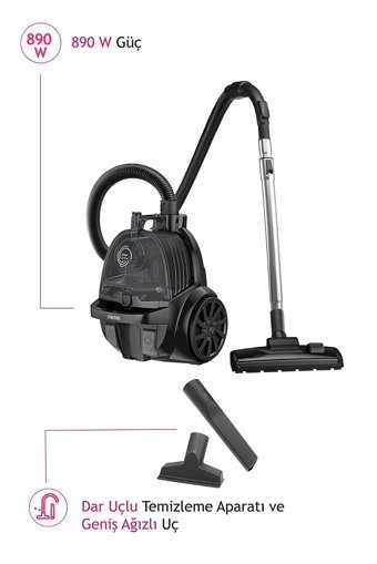 Altus Al 615 890 W Hepa Filtreli 2.5 lt Kapasiteli Toz Torbasız Süpürge Siyah