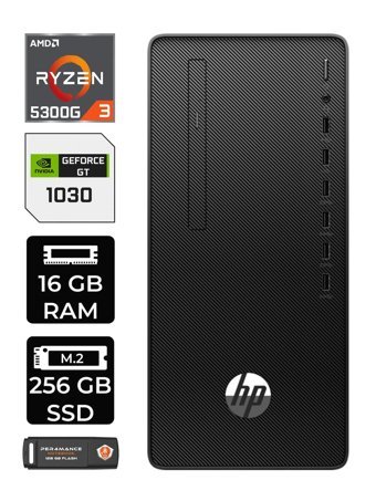 HP 295 G9 6D391EA Harici GeForce GT 1030 AMD Ryzen 3 5300G 16 GB Ram 256 GB SSD Tower FreeDos Masaüstü Bilgisayar + PER4 BELLEK