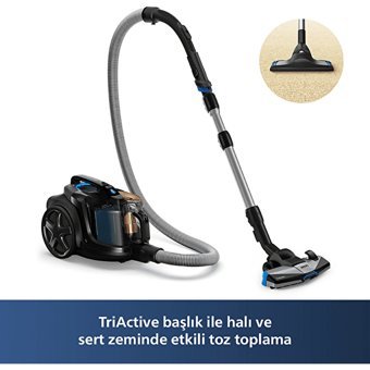 Philips Marathon Ultimate XB7150 900 W Hepa Filtreli 2 lt Kapasiteli Toz Torbasız Süpürge Siyah
