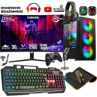 Zeiron GRADE X7 Harici GeForce RTX 3050 AMD Ryzen 5 5600X 32 GB Ram 1 TB HDD + 256 GB SSD Tower FreeDos 27 inç Monitörlü Masaüstü Bilgisayar