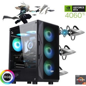 Güneysu Gaming Harici GeForce RTX 4060 Ti AMD Ryzen 5 8400F 8 GB Ram DDR5 1 TB SSD Tower FreeDos Masaüstü Bilgisayar