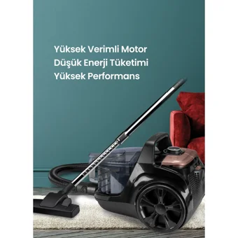 Goldmaster GM-7580 Eva 800 W Hepa Filtreli 3 lt Kapasiteli Toz Torbasız Süpürge Siyah