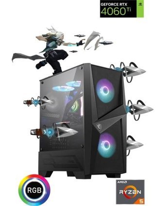 Güneysu Gaming GGWP-76 Harici GeForce RTX 4060 Ti AMD Ryzen 5 5600 32 GB Ram DDR4 1 TB SSD Tower FreeDos Masaüstü Bilgisayar