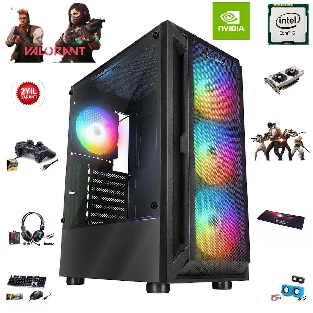 Hilal Gaming Harici GeForce GTX 1050 Ti Intel Core i5 4440 16 GB Ram 480 GB SSD Tower FreeDos Masaüstü Bilgisayar