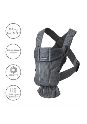 BabyBjörn Mini 3D 3.2-11 kg Kapasiteli Oturaklı Her Yöne Kanguru Gri