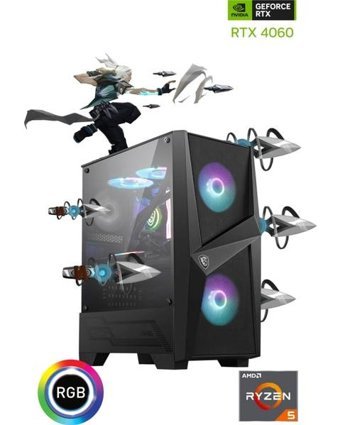 Güneysu Gaming GGWP-70 Harici GeForce RTX 4060 AMD Ryzen 5 5600 16 GB Ram DDR4 1 TB SSD Tower FreeDos Masaüstü Bilgisayar