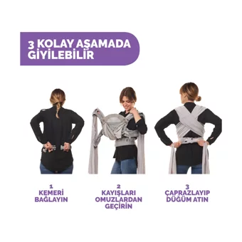 Chicco Adjust Comfyfit 3.5-15 kg Kapasiteli Oturaklı Kanguru Gri