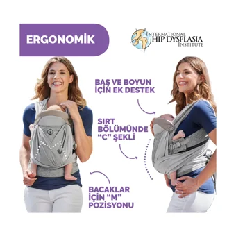 Chicco Adjust Comfyfit 3.5-15 kg Kapasiteli Oturaklı Kanguru Gri