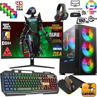 Zeiron RX45 Harici Radeon RX 580 Intel Core i5 12400F 16 GB Ram 1 TB HDD + 512 GB SSD Tower FreeDos 24 inç Monitörlü Masaüstü Bilgisayar