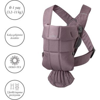 BabyBjörn Mini 3D 3.2-11 kg Kapasiteli Oturaklı Her Yöne Kanguru Mor