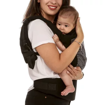 Baby Plus Fashion Çizgili 4-20 kg Kapasiteli Oturaklı Her Yöne Kanguru Siyah