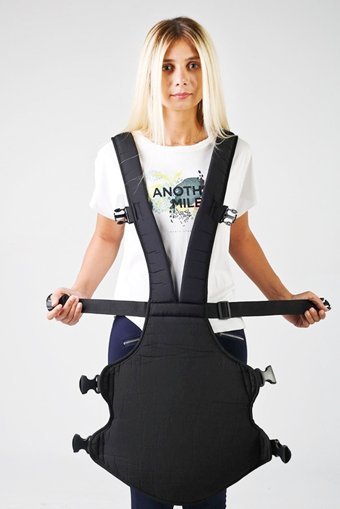 Hanbebe HNK305 15 kg Kapasiteli Oturaklı Kanguru Siyah-Beyaz