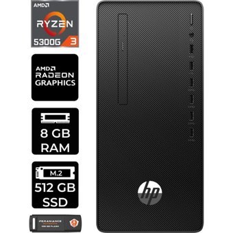 HP 295 G9 6D391EAP402 Harici Radeon RX 550 AMD Ryzen 3 5300G 8 GB Ram 512 GB SSD Tower Windows 11 Pro Masaüstü Bilgisayar + PER4 BELLEK