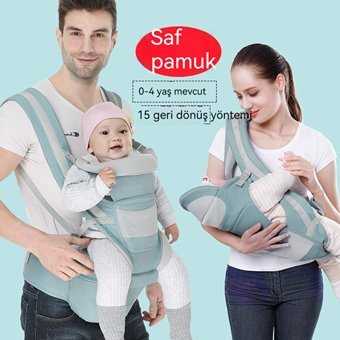 Oloey Çok Fonksiyonlu 20 kg Kapasiteli Her Yöne Yenidoğan Kanguru Açık Mavi