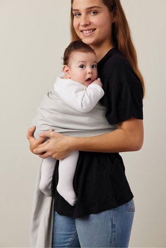 Pure Carrier Ring Sling 16 kg Kapasiteli Her Yöne Yenidoğan Kanguru Gri