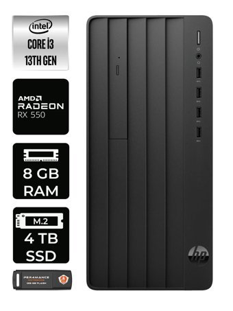 HP Pro Tower 290 G9 8T2X0ES Harici Radeon RX 550 Intel Core i3 13100 8 GB Ram 4 TB SSD Tower Windows 11 Home Masaüstü Bilgisayar + PER4 BELLEK