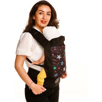 Baby Plus Fashion Yıldızlı 4-20 kg Kapasiteli Oturaklı Her Yöne Kanguru Siyah