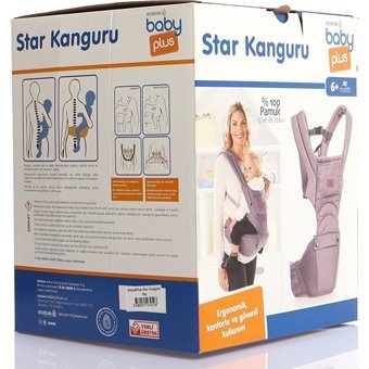 Baby Plus Star 4-9 kg Kapasiteli Oturaklı Her Yöne Kanguru Bordo