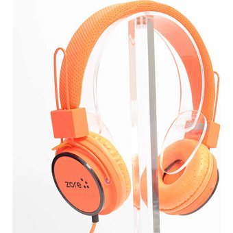 ZORE 3.5 mm Gürültü Önleyici Kablolu Kulak Üstü Kulaklık Turuncu