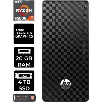 HP 295 G9 6D391EAP420 Harici Radeon RX 550 AMD Ryzen 3 5300G 20 GB Ram 4 TB SSD Tower Windows 11 Pro Masaüstü Bilgisayar + PER4 BELLEK