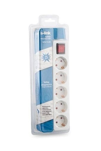 S-Link Spg7-5-20 5'li Soket 0.02 metre Kablolu Tekli 500 J Akım Korumalı Priz