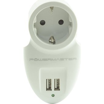 Powermaster 16895 Tekli Soket 2'li USB Kablolu Tekli Akım Korumalı Priz