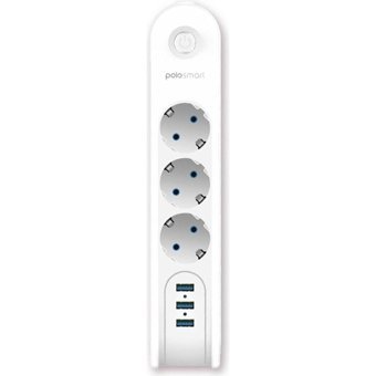 Polosmart Mp09 3'lü Soket 2 metre 3'lü USB Kablolu Çiftli Akım Korumalı Priz