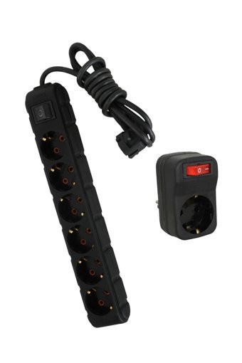 Ufo Electric 6'lı Soket 1.5 metre Kablolu Tekli Akım Korumalı Priz