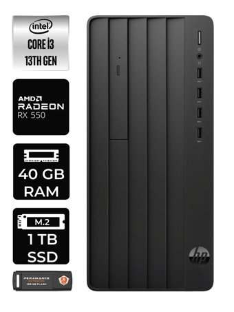 HP Pro Tower 290 G9 8T2X0ES Harici Radeon RX 550 Intel Core i3 13100 40 GB Ram 1 TB SSD Tower Windows 11 Pro Masaüstü Bilgisayar + PER4 BELLEK