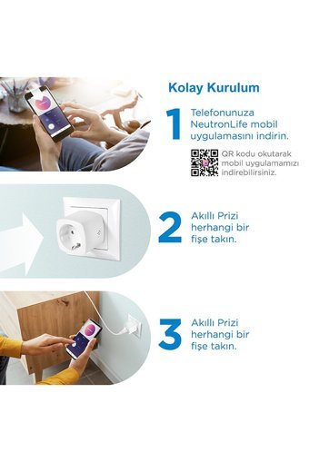 Neutron Ntl-Sw01 Tekli Soket Kablosuz Tekli Akım Korumalı Priz