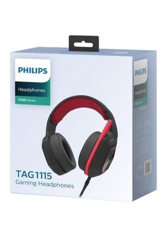 Philips TAG1115 3.5 mm Gürültü Önleyici Mikrofonlu Kablolu Oyuncu Kulak Üstü Kulaklık Kırmızı-Siyah