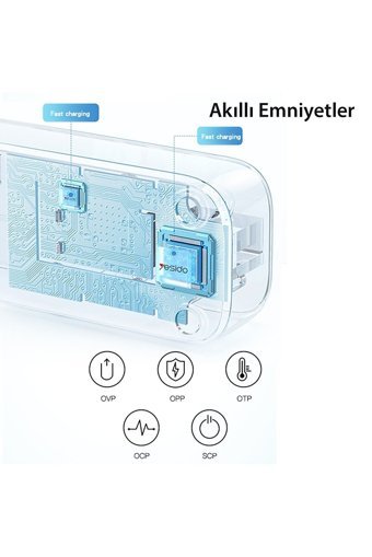 M80 Tyc00361929061 4'lü Soket 2 metre 2'li USB Kablolu Çiftli Akım Korumalı Priz
