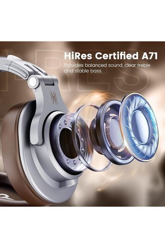 Oneodio A71 3.5 mm Gürültü Önleyici Mikrofonlu Kablolu Stüdyo Kulak Üstü Kulaklık Beyaz