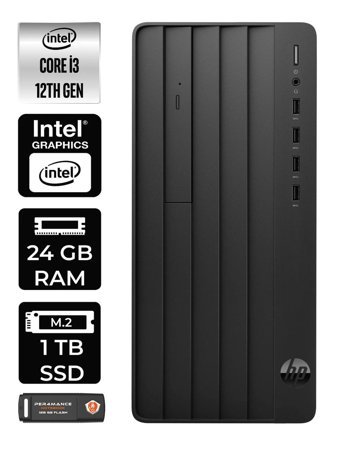 HP Pro Tower 290 G9 6D3A1EA Dahili Intel UHD Graphics Intel Core i3 12100 24 GB Ram 1 TB SSD Tower FreeDos Masaüstü Bilgisayar + PER4 BELLEK