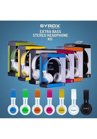 Syrox J-50 K11 3.5 mm Kablolu Kulak Üstü Kulaklık Kırmızı