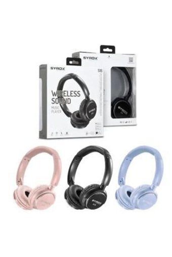 Syrox SYROX S16 Bluetooth Kablosuz Kulak Üstü Kulaklık Mavi