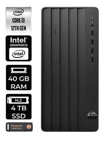 HP Pro Tower 290 G9 6D3A1EA Dahili Intel UHD Graphics Intel Core i3 12100 40 GB Ram 4 TB SSD Tower Windows 11 Pro Masaüstü Bilgisayar + PER4 BELLEK